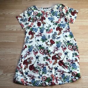 Flower print shift dress
